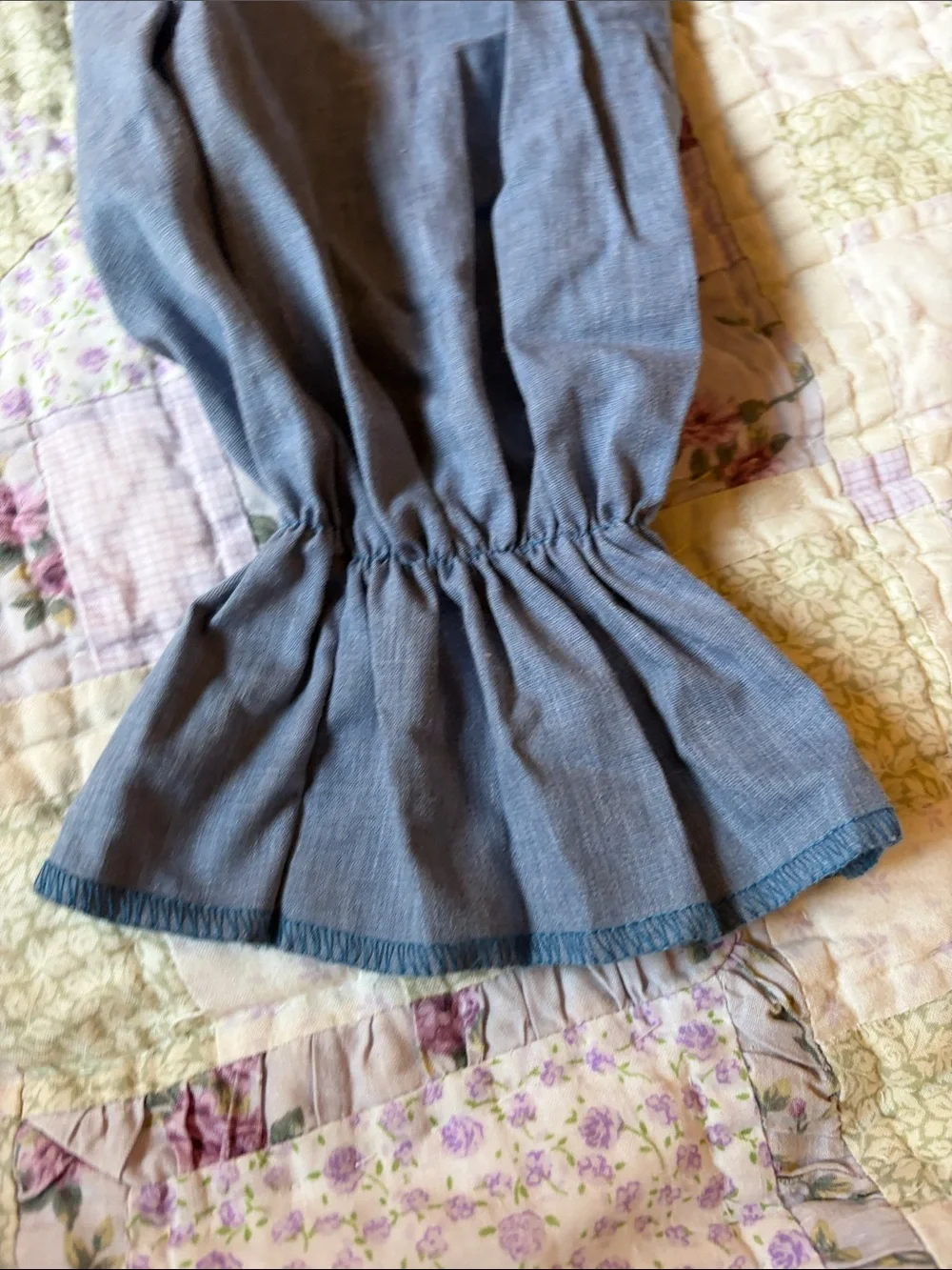 Costume Orphan Annie with Blue Puff Sleeves Child Medium